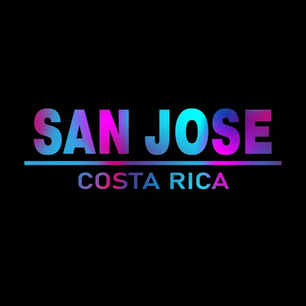 San José Costa Rica kaart en brief ontwerp in kleurrijke regenboog kleur en typografische pictogram ontwerp — Stockfoto