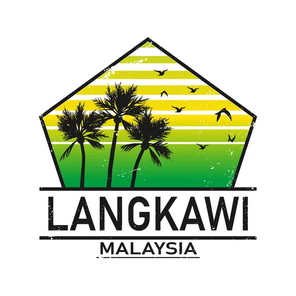 Langkawi malaysia Paradise Island Logo Plantilla vector — Vector de stock