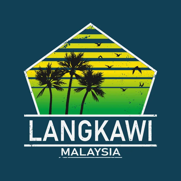 Langkawi malaysia Paradise Island Logo Template vector —  Vetores de Stock