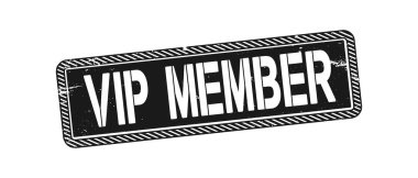 VIP Üye Kare Kare Beyaz üzerine Kauçuk damga metni