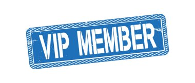 VIP Üye Kare Kare Beyaz üzerine Kauçuk damga metni