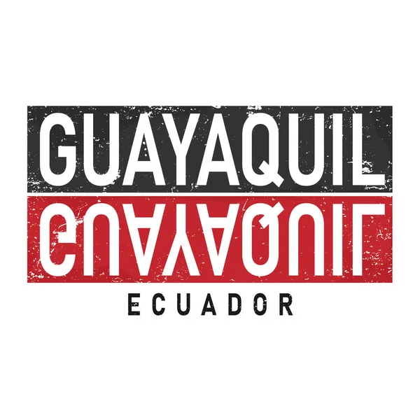 Guayaquil, design de texto. Cartaz da tipografia vetorial. Utilizável como fundo. — Vetor de Stock