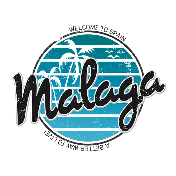 Vektör çizimi, harf kompozisyonu, Malaga İspanyol şehri, harf logosu. Kartpostallar, tişörtler, afişler, tebrik kartları, kupalar, çıkartmalar için tasarım. EPS 10