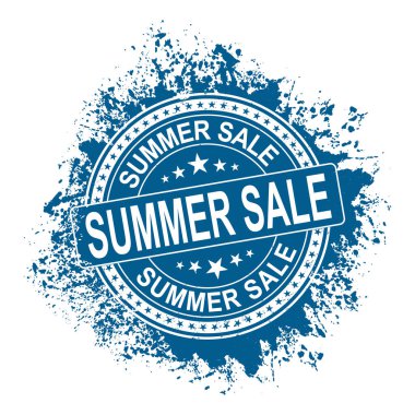 Yaz indirimi damgası beyaz arka planda izole edilmiş