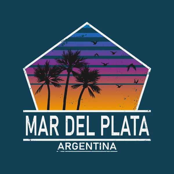 Witamy w Mar del Plata t-shirt logo grunge stempel gumowy na białym tle, wektor ilustracji — Wektor stockowy