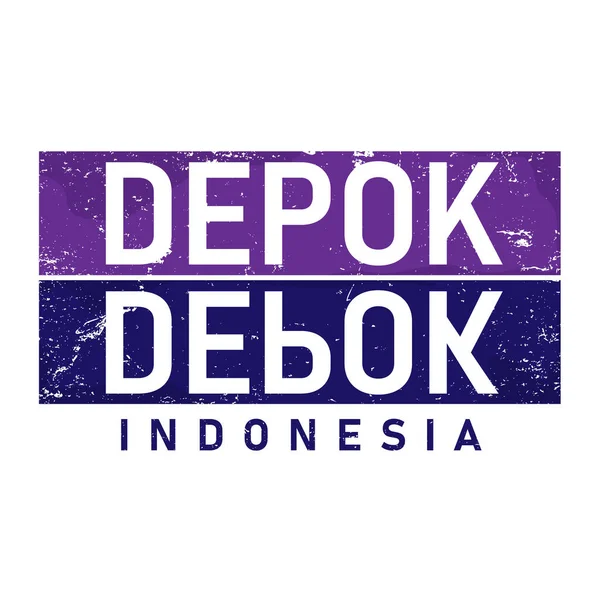 Depok Indonesia City Vector Illustration (dalam bahasa Inggris). Business Travel and Concept dengan logo Modern - Stok Vektor