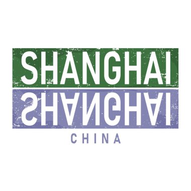 Shanghai tipografi tasarım vektörü, tişört, poster ve diğer kullanım alanları için