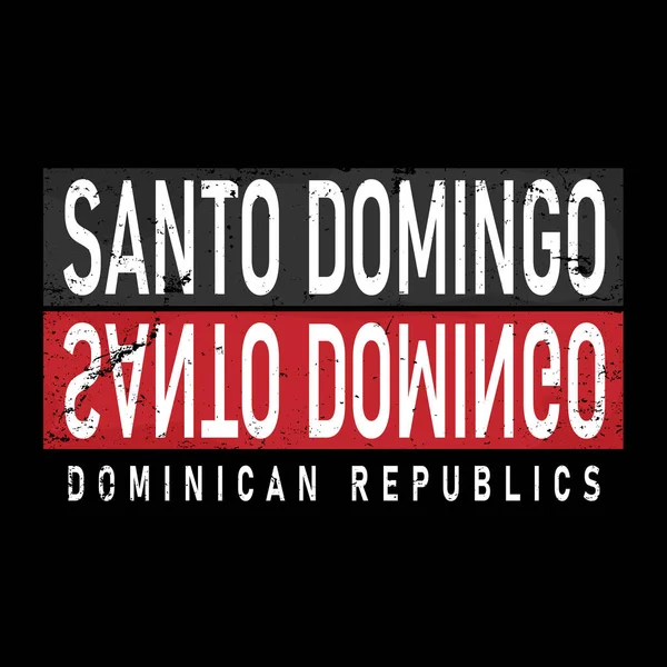 Santo Domingo Colorido Moderno t-shirt logotipo Vector Ilustração. — Vetor de Stock