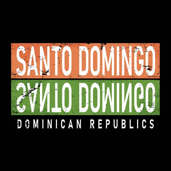 Santo Domingo Colorido Moderno t-shirt logotipo Vector Ilustração. — Vetor de Stock