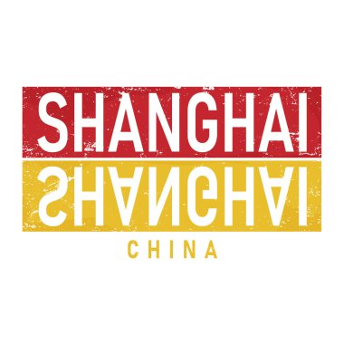 Shanghai tipografi tasarım vektörü, tişört, poster ve diğer kullanım alanları için