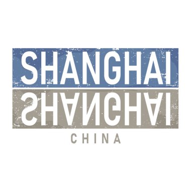 Shanghai tipografi tasarım vektörü, tişört, poster ve diğer kullanım alanları için