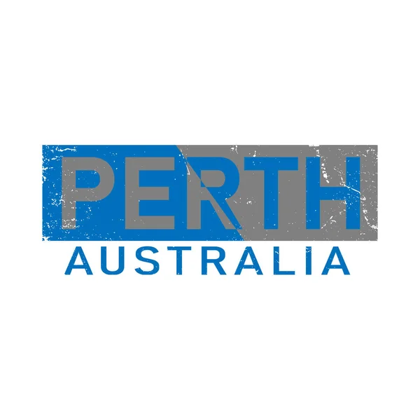 Perth WA, Australské logo. Adventure Landscape Design Vector City Illustration. — Stockový vektor