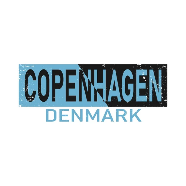 Copenhague na Dinamarca é bela cidade para visitar de férias, ilustração de desenho animado vetorial —  Vetores de Stock