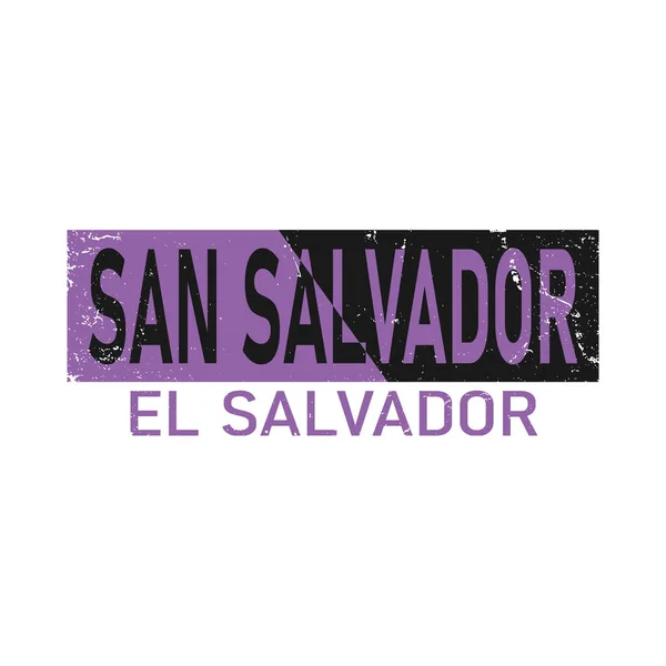 Καλώς ήρθατε στο San Salvador el Salvador κάρτα και το σχέδιο γράμμα σε πολύχρωμο χρώμα και τυπογραφικό σχέδιο εικονίδιο. — Διανυσματικό Αρχείο