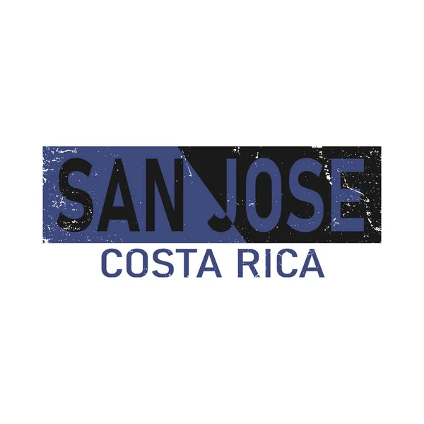 San Jose costa rica kartı ve renkli renkli harf tasarımı ve tipografik simge tasarımı — Stok Vektör