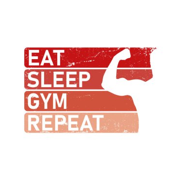 Tren Uyku Yemeni Tekrarla. Motivasyon alıntısı. Spor şablonu, tişört, kapak, afiş veya sanat eserleriniz.