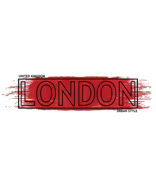 Ilustración vectorial del tema de la moda en Londres, Inglaterra. Tipografía, T-shirt graphics, print, poster, banner, flyer, postal — Vector de stock