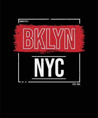 DESIGN TİPOGRAFİSİ BKLYN New York ŞEHRİ PRINT SHIRT
