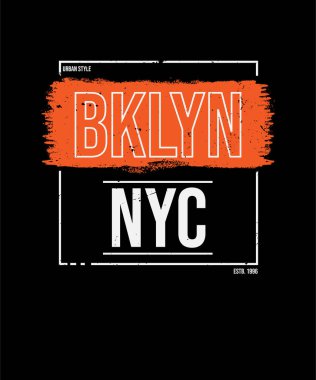 DESIGN TİPOGRAFİSİ BKLYN New York ŞEHRİ PRINT SHIRT