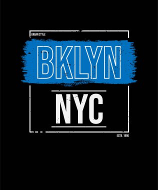 DESIGN TİPOGRAFİSİ BKLYN New York ŞEHRİ PRINT SHIRT
