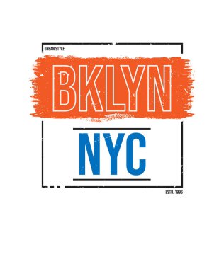 DESIGN TİPOGRAFİSİ BKLYN New York ŞEHRİ PRINT SHIRT