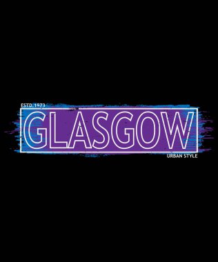 Glasgow 'da. .düzenlenebilir logo vektör tasarımı şehri.