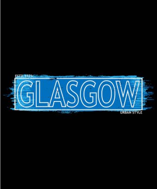 Glasgow 'da. .düzenlenebilir logo vektör tasarımı şehri.