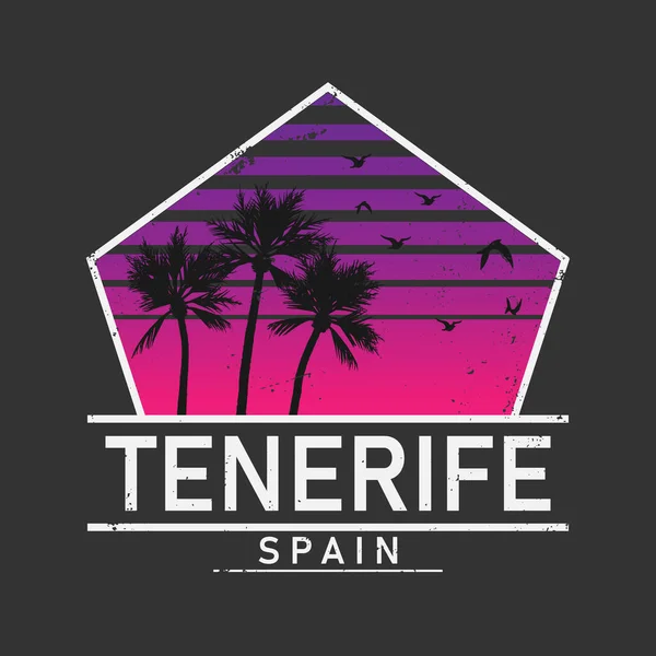 ( 영어 ) Grunge color stamp or label with text I Love Tenerife inside, vector illustration — 스톡 벡터