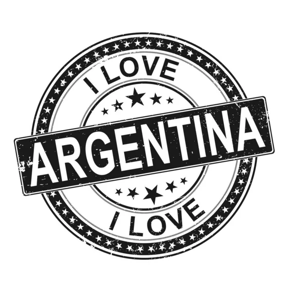 ( 영어 ) Grunge color stamp with text I Love Argentina in vector illustration — 스톡 벡터