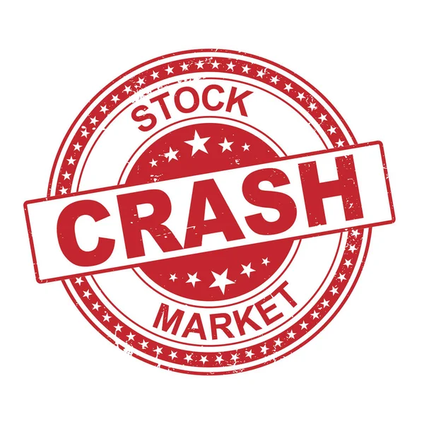 STOCK MARKET CRASH red stamp text on white — Stock Vector