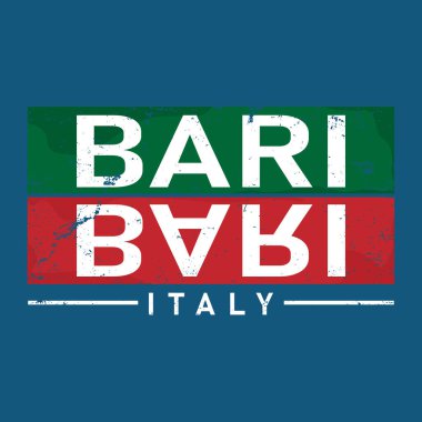 İtalya 'daki BARI, tatilde ziyaret etmek için güzel bir şehir, vektör karikatür illüstrasyonu