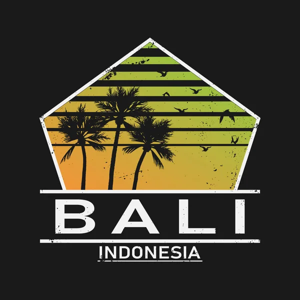 Bali Design typography vector illustration for t shirt — Stock Vector