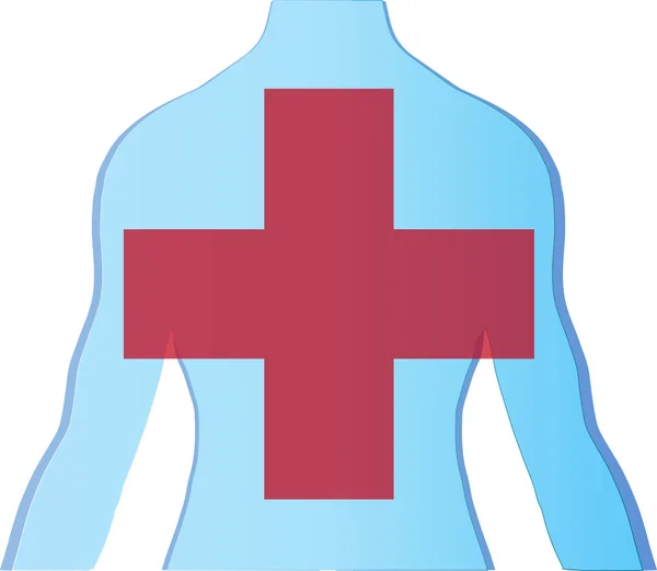 Cuerpo y cruz médica — Vector de stock