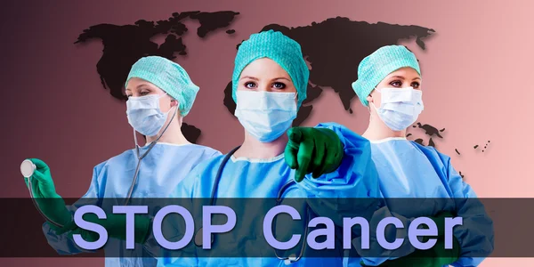 Stop Cancer medical doctors — Stock Photo, Image