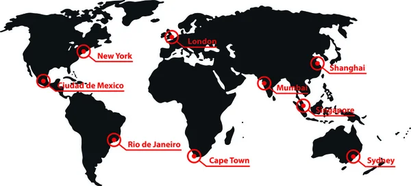 Land i världen karta city — Stockfoto