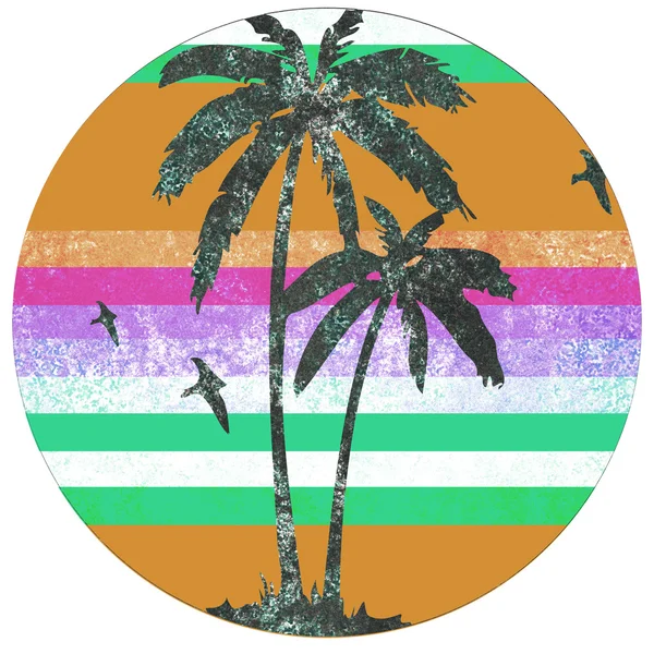 Palm beach retro logo — Stock fotografie