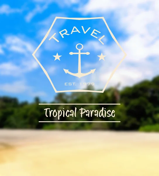 Viaje paraíso tropical hipster retro logo — Foto de Stock