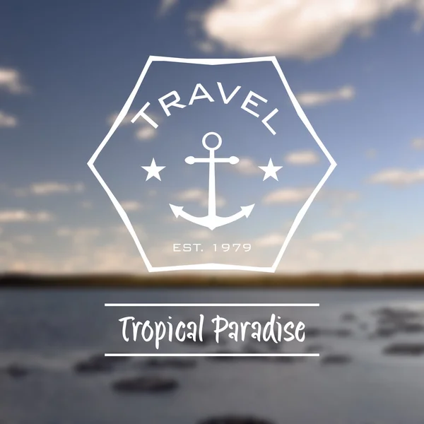 Reise tropisches Paradies Hipster Retro-Logo — Stockfoto