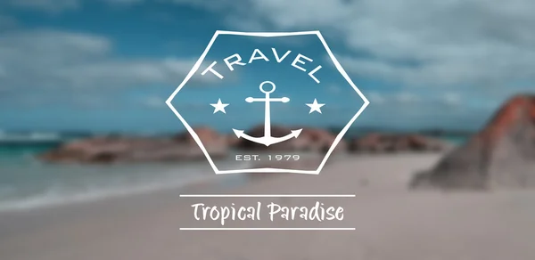 Viaje paraíso tropical hipster retro logo — Foto de Stock