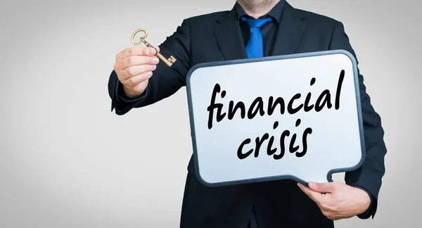 Финансовый кризис бизнесмен — стоковое фото