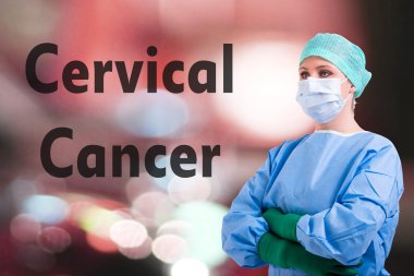 female doctor cervical cancer clipart
