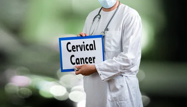 Male doctor cervical cancer — Stock Photo, Image