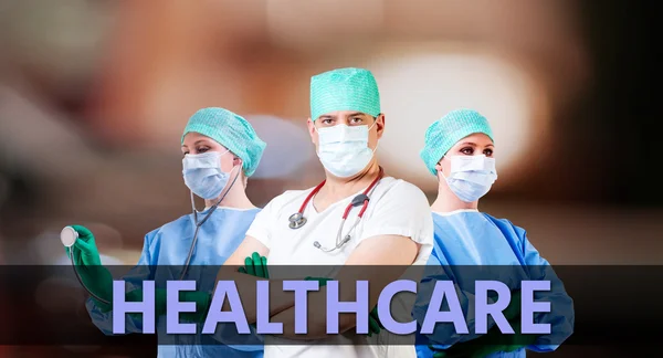 Gezondheidszorg achtergrond met artsen — Stockfoto