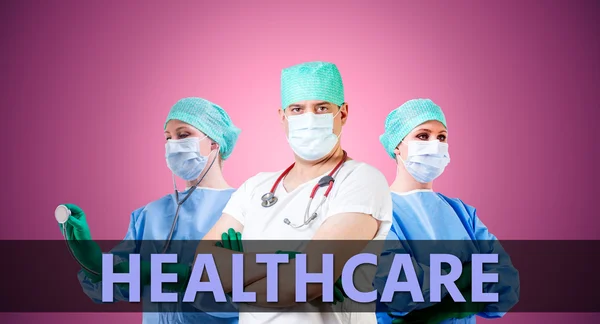 Hälso-och bakgrund med läkare — Stockfoto