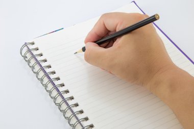 sağ el yazma değil üstünde defter