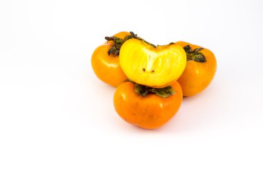 Trabzon hurması meyve üzerinde beyaz izole