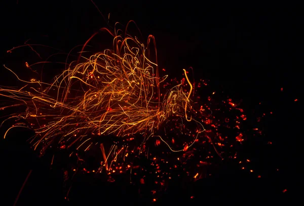 Fire sparks on a balck background