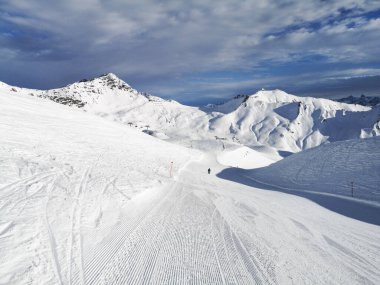 Serfaus Fiss Ladis 'te yeni hazırlanmış kayak pisti.