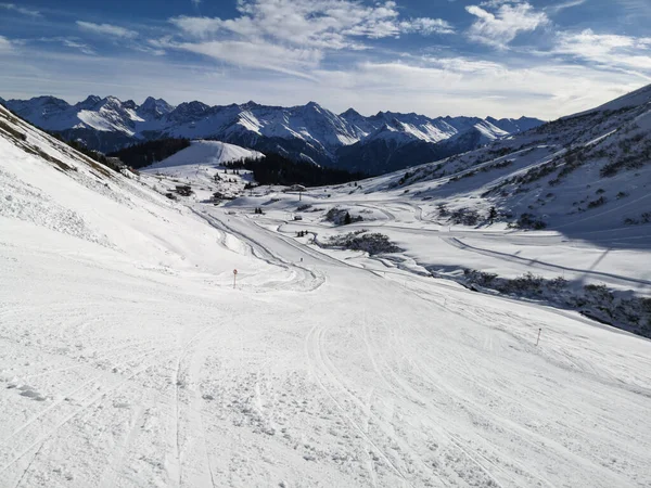 Piste Ski Fraîche Damée Serfaus Fiss Ladis — Photo