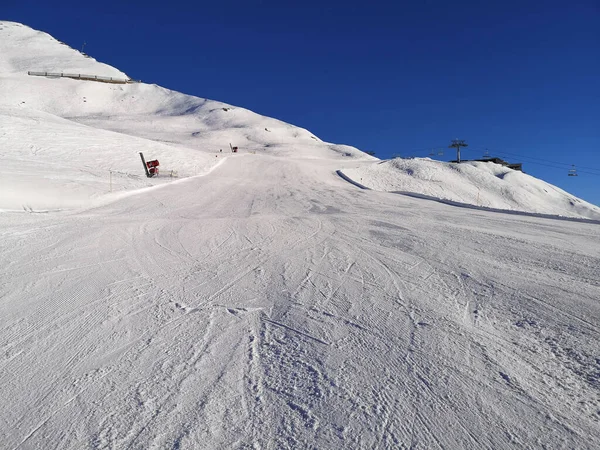 Piste Ski Fraîche Damée Serfaus Fiss Ladis — Photo